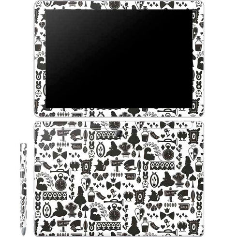 Disney Alice in Wonderland (animated) Silhouette Pattern Galaxy Book 12in Skin